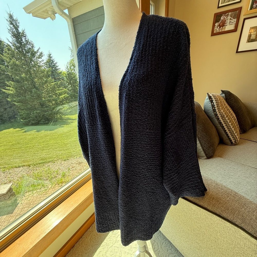 PureJill 2X Navy Blue Women's Cardigan Open Front Sweater.
